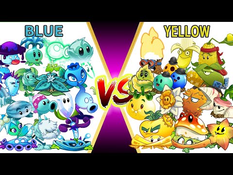PvZ 2 Challenge - BLUE Plants vs YELLOW Plants - Which Team Plant Is The Most Powerful ？