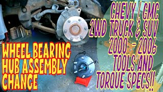 ⫷ Chevrolet / GMC Wheel Bearing Hub Assembly. Remove and Replace with Tools and Torque Specs ⫸