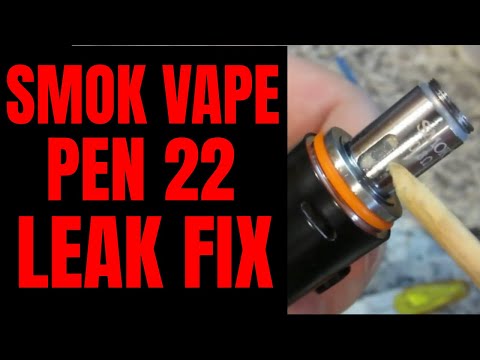 Part of a video titled HOW TO FIX SMOK VAPE PEN 22 LEAK. Easy Solution For ... - YouTube