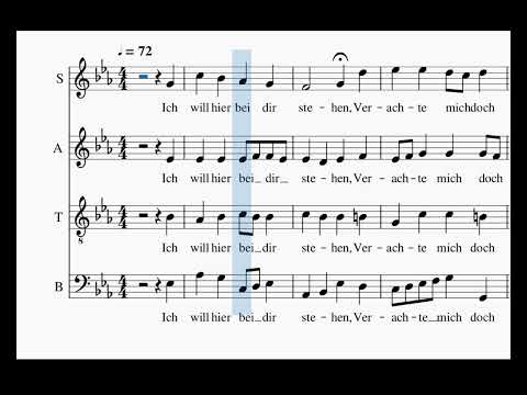 Ich will hier bei dir stehen, SATB, BWV 244, 17 choral, J.S. Bach