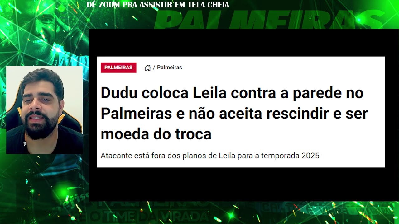 PAULO MASSINI TROUXE A INFORMAÇÃO DO PALMEIRAS!! DUDU NÃO ACEITA RESCINDIR E SER MOEDA DE...''