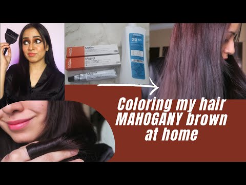 Coloring my hair Mahogany at home | Loreal Majirel |...