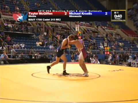 Cadet Freestyle 215 pounds - Taylor McGiffen vs. Michael Kroells