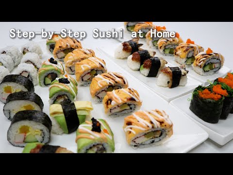 , title : 'How to: Step-by-Step Sushi at Home |从米到卷的 详细寿司制作记录|壽司|在家做寿司的百科全书|6种基础寿司做法|壽司製作教學'