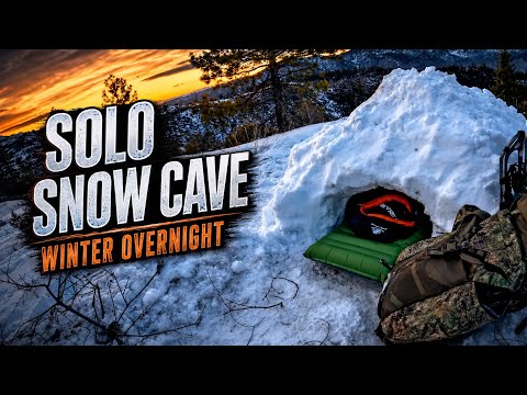 How I Built a Snow Cave for a Winter Overnight | Solo Backcountry Survival