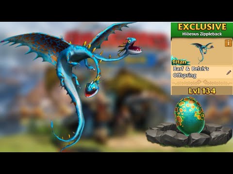 Barf & Belch Offspring Max Lvl 134 Titan Mode - Exclusive Hideous Zippleback - Dragons:Rise of Berk