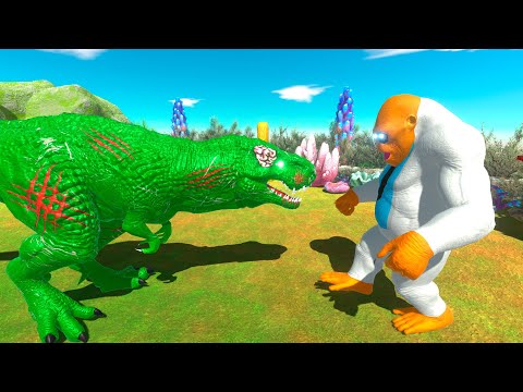 ⚡ ZOMBIE T-REX vs  DCTOR GORO DEATH ROAD - 🦖 Animal Revolt Battle Simulator 🦕