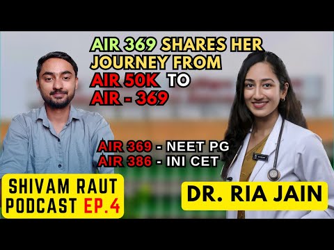 AIR 369 shares her INI CET preparation strategy as a Dropper | Dr. Ria Jain | Shivam Raut Podcast