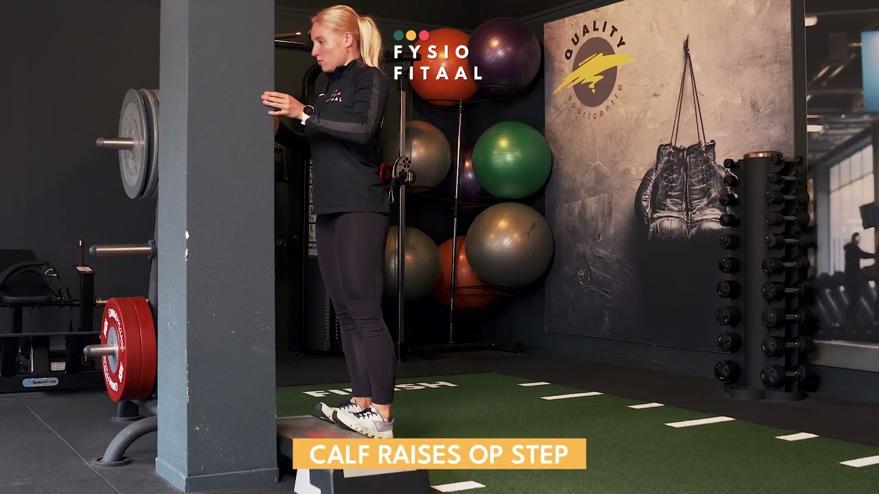Video thumbnail: Calf raises op step — instructievideo