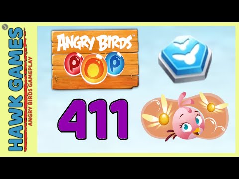 Angry Birds Stella POP Bubble Shooter Level 411 Hard - Walkthrough, No Boosters