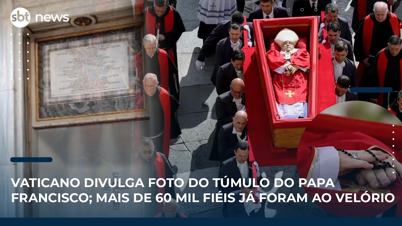 🔴AO VIVO | Mais de 60 mil fiéis visitam velório do papa; funeral encerra ritos no sábado (26)