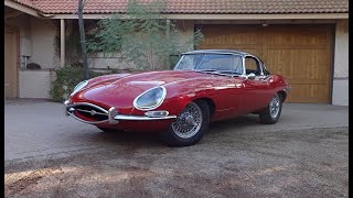 1967 Jaguar E-Type E Type in Carmen Red &amp; 4.2 Litre Engine Sound on My Car Story with Lou Costabile