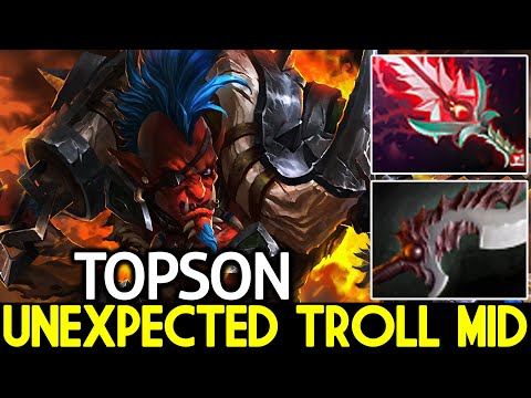 TOPSON [Troll Warlord] Unexpected Pick with First Item Orchird Dota 2