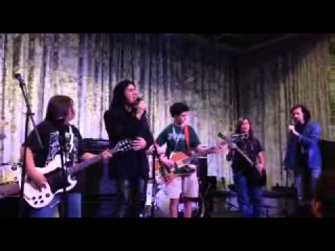 Gene Simmons mentors and jams with the Young Rockers Band at Rock and Roll Fantasy Camp
