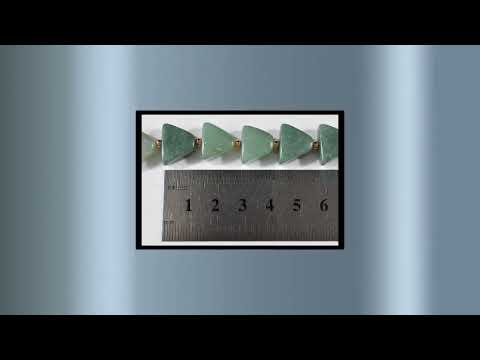 20" Solid Copper & Genuine Deep Green Aventurine Thick Triangle Beaded Necklace