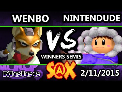 S@X - Wenbobular (Fox) Vs. Nintendude (Ice Climbers) SSBM Winners Semis - Smash Melee