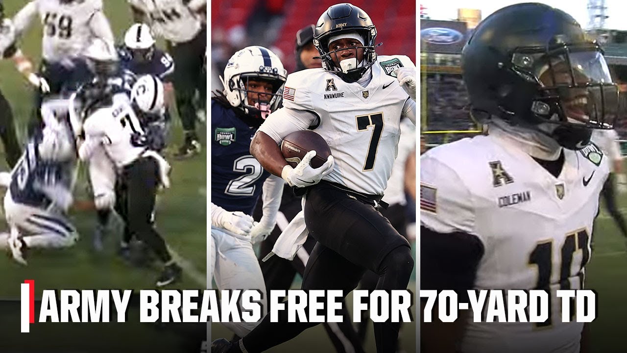 TREMENDOUS! 🗣️ Godspower Nwawuihe scores impressive 70-yard TD for Army | ESPN CFB