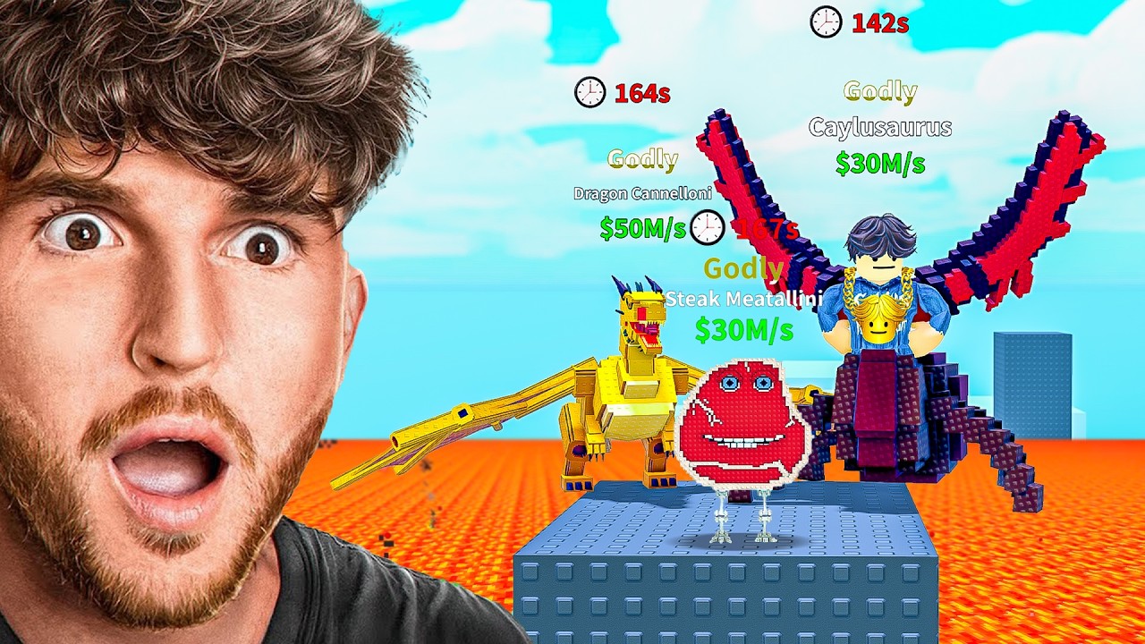 I Got EVERY GODLY In Survive Lava For Brainrots..