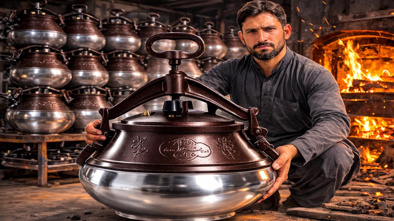 How is Afghanistan’s famous pressure cooker made from engine block at Ahmed Shah Mohsinzada factory?