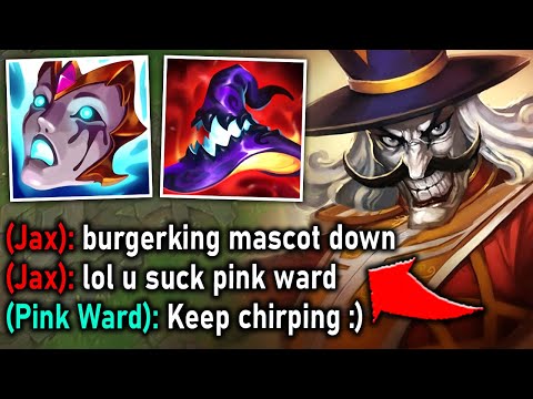 This Jax FLAMES Pink Ward in all chat then immediately regrets it...