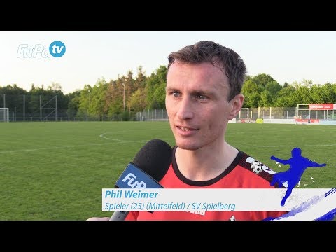 Phil Weimer - SV Spielberg - zum Spiel vs. 1. CfR Pforzheim, im FuPa.tv-Interview am 5.5.2018