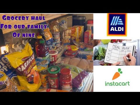 Large family grocery haul: Aldi and Insta-cart for the win!