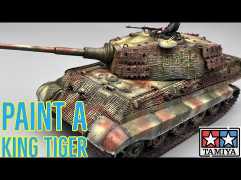 Paint a King Tiger Tank Part 1 1/35 GREAT RESULTS! #tamiya #kingtiger #scalemodel