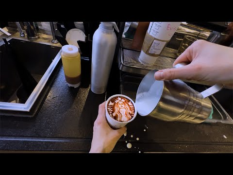 Real-Time Starbucks Barista Shift | Making Coffee, Taking Orders 4K