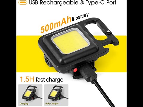 MHAX LED_Flashlight 800 Lumens COB Rechargeable Keychain Flashlight Light  Modes Torch