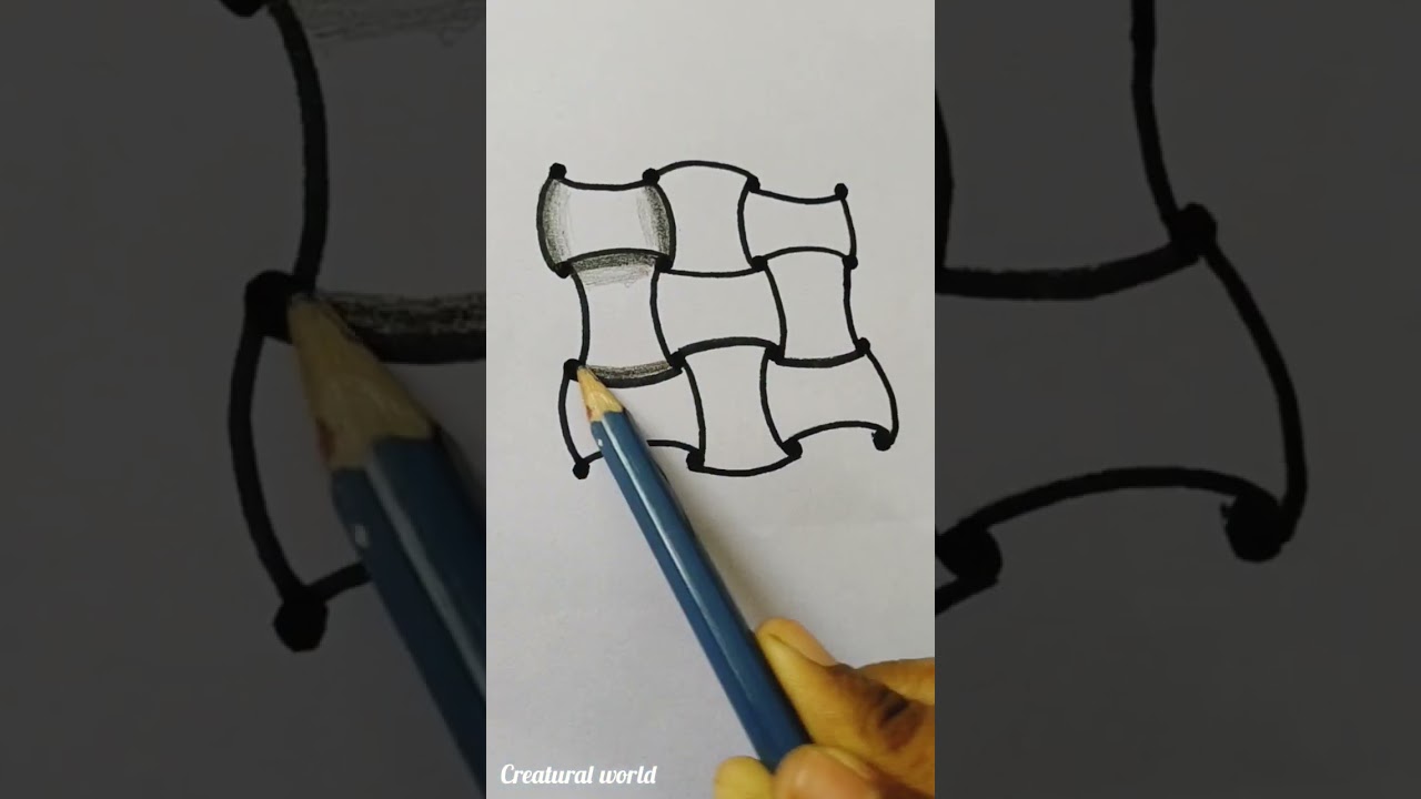 😱 Amazing 😱Huggins tangle pattern 😱#trending #shorts #shortvideo #tanglepatterns