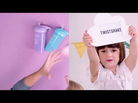 Twistshake Gourde Straw Cup Pastel Grey 360 ml