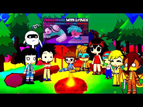 Fandoms react to fnf Twinsomnia with lyrics by @recorderdude (FNF) | Gacha Life 2