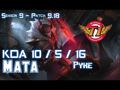 SKT T1 Mata PYKE vs NAUTILUS Supp - Patch 9.18 KR Ranked