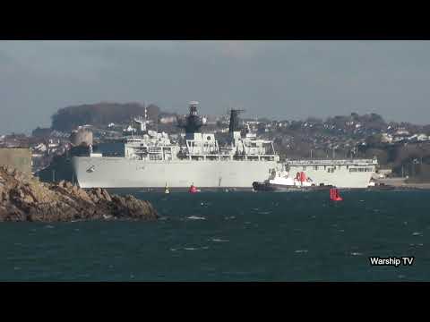 HMS ALBION L14 CROSSES FIRESTONE BAY AND ENTERS DEVONPORT NAVAL BASE - 6th February 2020