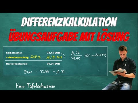 Exercise: Difference calculation - easily calculate profit margin in euros and percent!