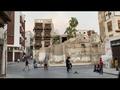 Passeio a pé na histórica Jeddah / Arábia Saudita 🇸🇦 - Al-Balad 4K 60fbs UHD