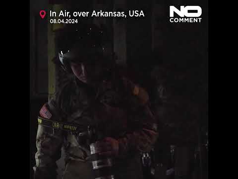 Video Thumbnail: Arkansas National Guard crew photographs eclipse during training flight