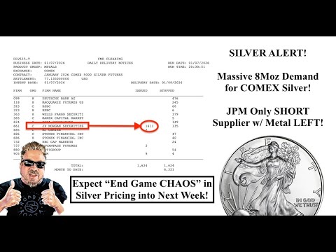 SILVER ALERT! Massive 8Moz Physical Silver Delivery on COMEX! JPM Only SHORT Supplier! (Bix Weir)