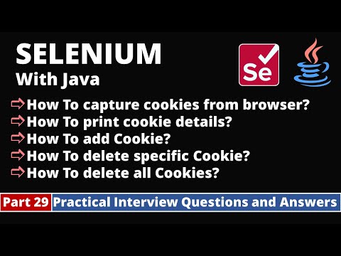 Part29-Selenium with Java Tutorial | Practical Interview Questions and Answers | Handling Cookies