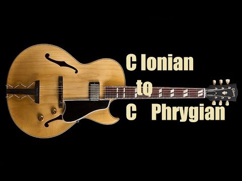 C Ionian to C Phrygian guitar backing track