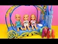 Sleepover at Cinderella ! Elsa & Anna toddlers - LOL surprise dolls - moj moj - coloring