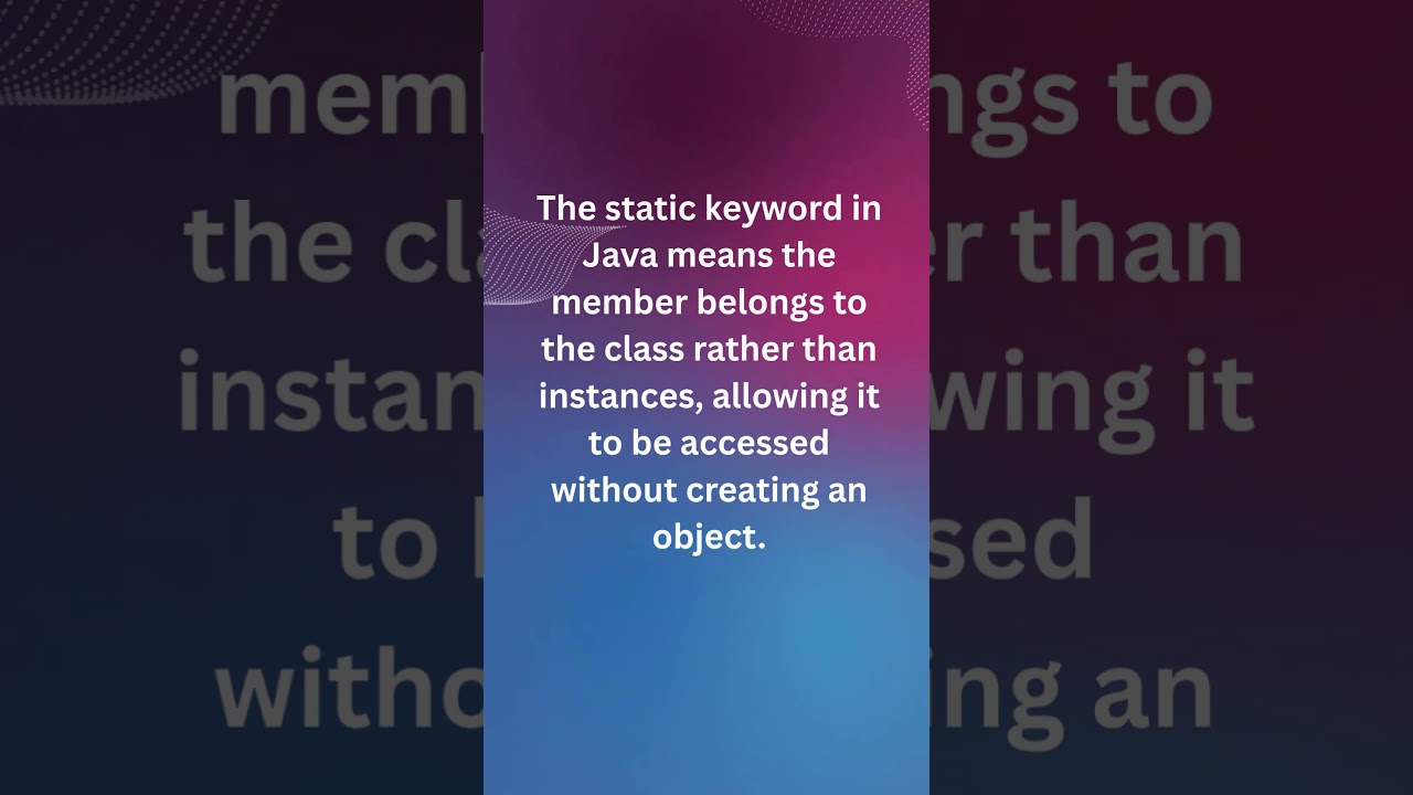 Static keyword in java