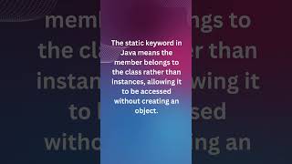 Static keyword in java