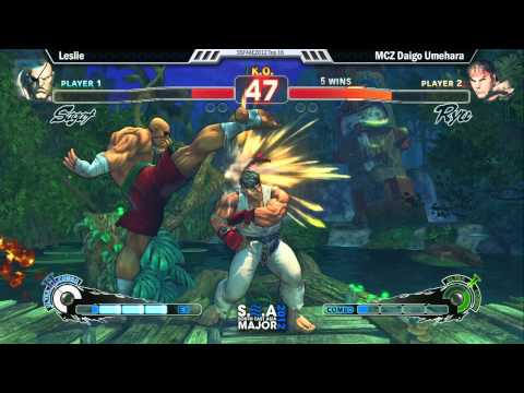 Team Madcatz Daigo Umehara (Ryu) vs Leslie (Sagat) Race to 3 - SEA Major 2012 Top 16 SSF4 AE