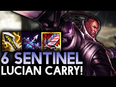 6 SENTINEL LUCIAN CARRY IS TOO OP!! | Teamfight Tactics Patch 11.17