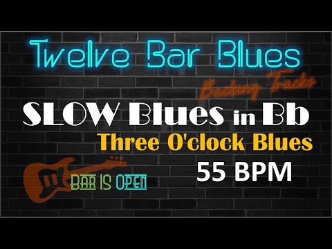 Three O' Clock Blues slow blues backing track in Bb
