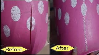 The easy way to fix the large cracks of plastic bucket or container.