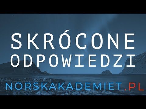 🇳🇴Język norweski🇳🇴: Skrócone odpowiedzi (Korte Svar)