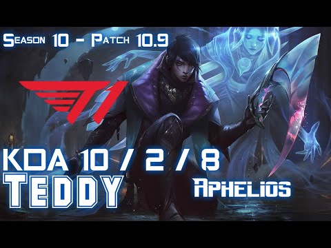 T1 Teddy APHELIOS vs MISS FORTUNE ADC - Patch 10.9 KR Ranked