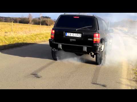 Jeep Grand Cherokee ZJ V8 burnout palenie gumy Symon